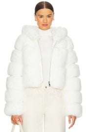 Adrienne Landau The Lina Faux Fur Jacket In Snow White at Revolve
