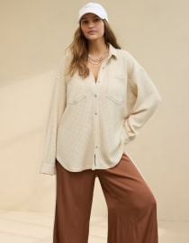 Aerie Anytime Fave Waffle Shirt at American Eagle