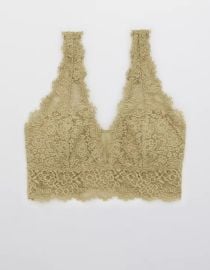Aerie Eyelash Lace Plunge Bralette at American Eagle
