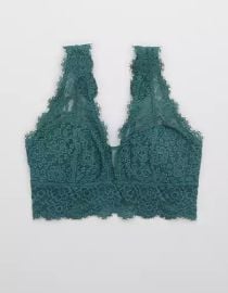 Aerie Eyelash Lace Plunge Bralette at American Eagle