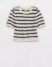 Aerie Fitted Short Sleeve Sweater at American Eagle