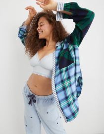 Aerie Flannel Boyfriend Pajama Top at American Eagle Outfitters