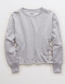 Aerie Lace Up Side Sweatshirt at American Eagle