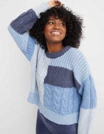 Aerie Patchwork Crew Sweater at American Eagle