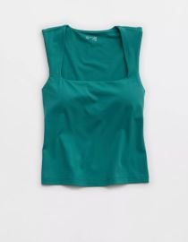Aerie Real Me Low Key Square Neck Tank Top at American Eagle