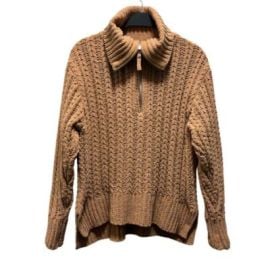Aerie Womens Cable Car Quarter Zip Sweater Size XS Camel eBay at eBay