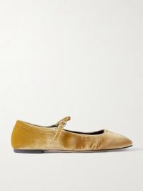 Aeyde Uma velvet Mary Jane ballet flats at Net a Porter