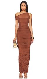 Afrm Biona Maxi Dress In Dark Clay at Revolve