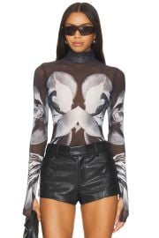 Afrm Zadie Top In Noir Botanical at Revolve