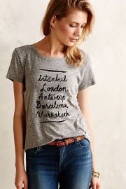 Afternoon Abroad Tee in Black at Anthropologie