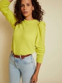 Aggie Puff Sleeve V Neck Sweater at Nation Ltd