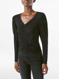 Agnes Puff-Sleeve Ruched Top by Frame at Frame