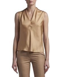 Agnona Eternal Silk Twill Sleeveless Shell at Neiman Marcus