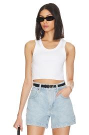 Agolde Cropped Poppy Tank In White at Revolve