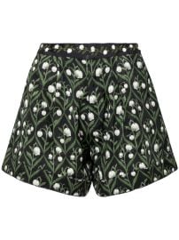 Agua By Agua Bendita floral-embroidery high-waist Shorts Black at Farfetch