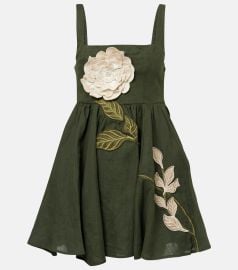 Agua by Agua Bendita Hierbabuena Gardenia linen minidress at Mytheresa