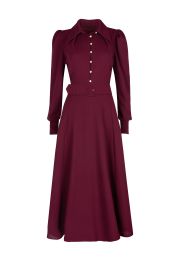 Ahana Burgundy Long Sleeve Dress Beulah London at Beulah