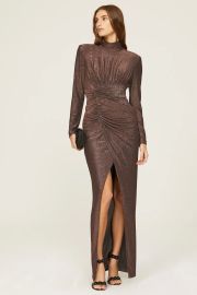 Aidan Aidan Mattox Brown Shimmer Gown at Rent the Runway