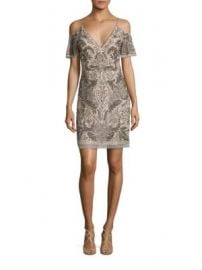 Aidan Mattox - Beaded Cold-Shoulder Cocktail Dress at Saks Fifth Avenue