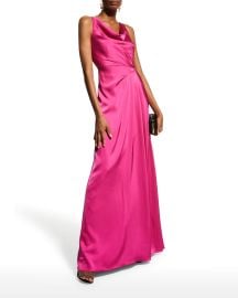 Aidan Mattox Cowl-Neck Satin Gown at Neiman Marcus