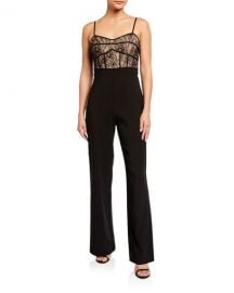 Aidan Mattox Lace Corset Top Jumpsuit at Neiman Marcus