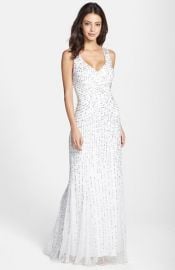 Aidan Mattox Sleeveless Embroidered Mesh Gown at Nordstrom