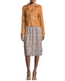 Ailey Paper-Weight Leather Moto Jacket  Honey at Neiman Marcus