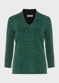 Aimee Top in Green Blk at Hobbs