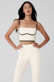 Airbrush Streamlined Bra Tank - IvoryBlack Alo Yoga at Alo Yoga