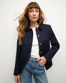 Aire Denim Dickey Jacket in Dark Wash at Veronica Beard