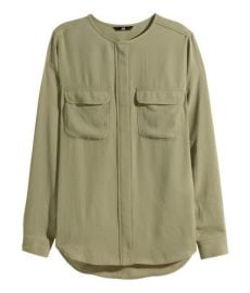 Airy Blouse in Khaki Green at H&M