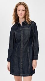 Airy Denim Seamed Shirtdress In Rinse Wash at Shopbop