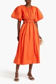 Aje Cosette cutout linen blend midi dress at The Outnet