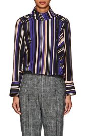 Akira Naka Striped Crepe Blouse at Barneys