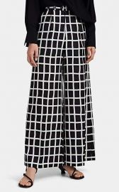 Akira Naka Windowpane-Checked Silky Twill Pants at Saks Fifth Avenue