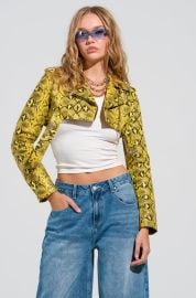 Akira Sylvette Ultra Crop Moto Jacket at Akira