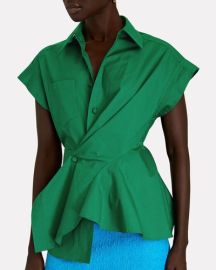 Aknvas Stella Twist Front Poplin Top at Saks Fifth Avenue