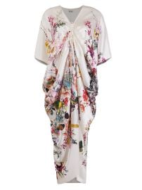Akok Anamika Khanna Khanna Floral Silk Drawstring Kaftan at Saks Fifth Avenue