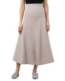 Akris A-Line Pleated-Back Midi Skirt at Neiman Marcus