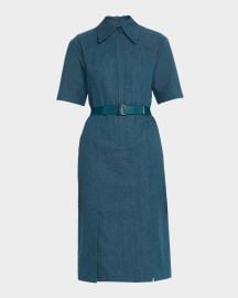 Akris Belted Stretch Cotton Denim Shirtdress at Neiman Marcus