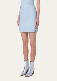 Akris Cotton Short Skirt with Trapezoid Slit Detail at Bergdorf Goodman