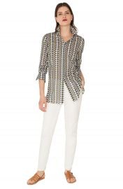 Akris Diamond Print Cotton Voile Tunic Blouse at Nordstrom