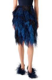 Akris Feather Front Wool Blend Pencil Skirt at Nordstrom