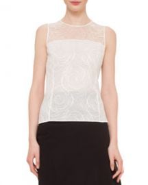 Akris Floral Lace Sleeveless Blouse at Neiman Marcus