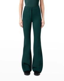 Akris High Rise Neoprene Bootcut Pants at Neiman Marcus