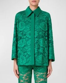 Akris Lace Jacket in Leaf at Neiman Marcus