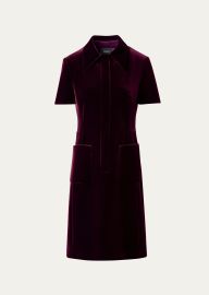 Akris Neoprene Velvet Shirtdress - at Bergdorf Goodman