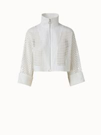 Akris Official Cotton Broderie Anglaise Patchwork Short Jacket at Akris