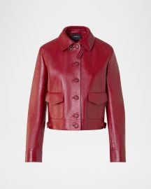 Akris Peer Lacquered Leather Short Jacket at Neiman Marcus