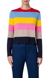 Akris Punto Colorblock Stripe Crewneck Sweater at Nordstrom